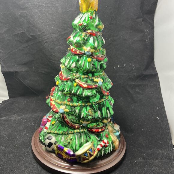 VTG THOMAS PACCONI CLASSICS 2004 BLOWN MERCURY GLASS TABLETOP CHRISTMAS TREE COA - Picture 12 of 14